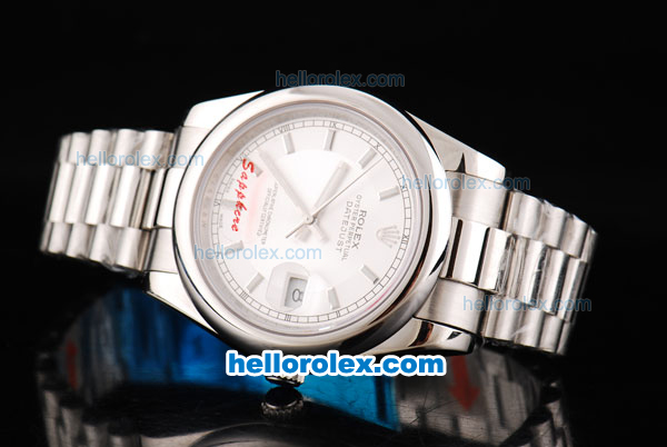 Rolex Datejust II Oyster Perpetual Automatic Movement Silver White Dial with Stick Marker and SS Strap - Click Image to Close